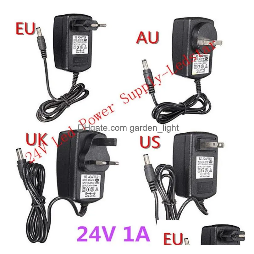 ac 110240v to dc 24v 1a 2a 3a 5a power supply  converter adapter for led strip uk/eu/us/au plugs