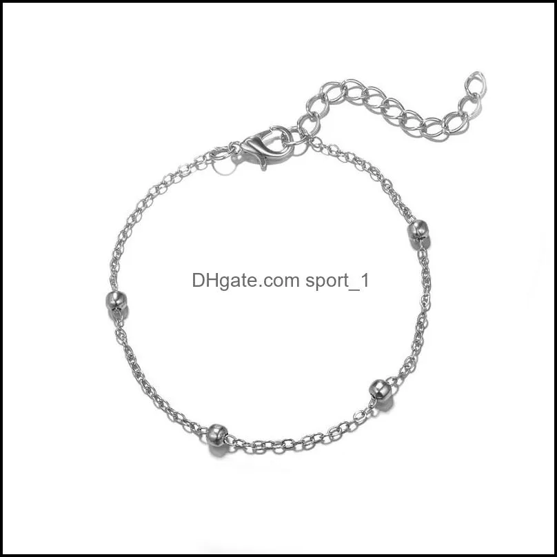 bohemian anklet bracelets set for women fashion girls layered silver anklets bracelet chain beach foot hand jewelry dhs