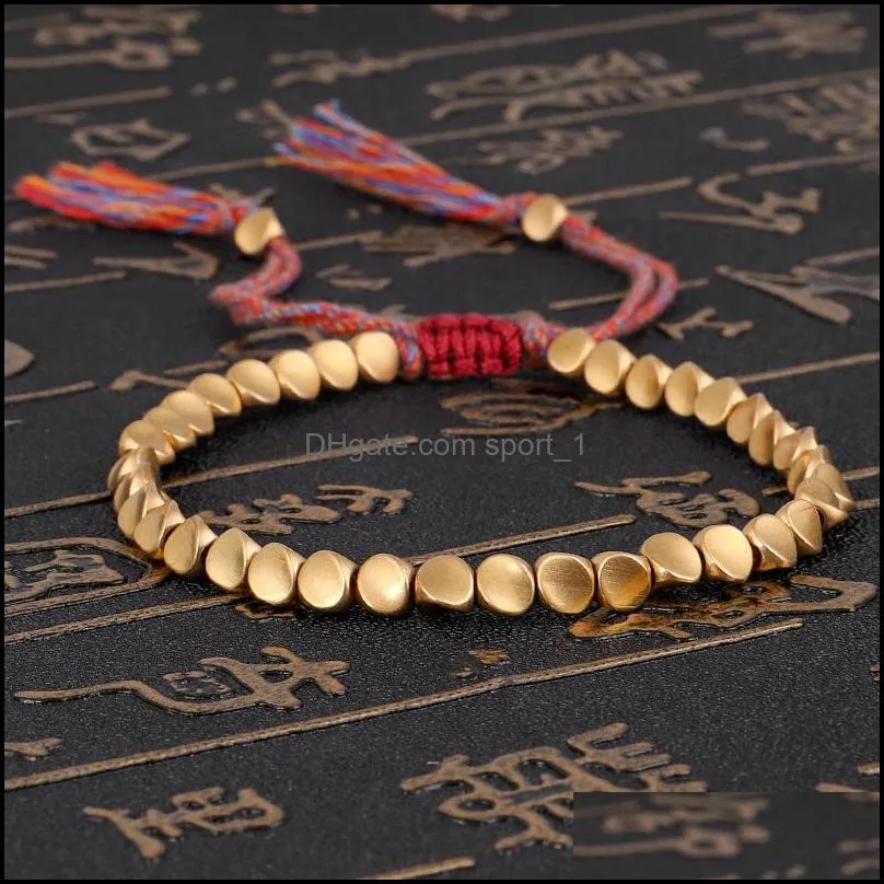 fashion hand woven bangle tassel knot rope bracelet lucky copper bead red string bracelets for women bohemia jewelry q509fza