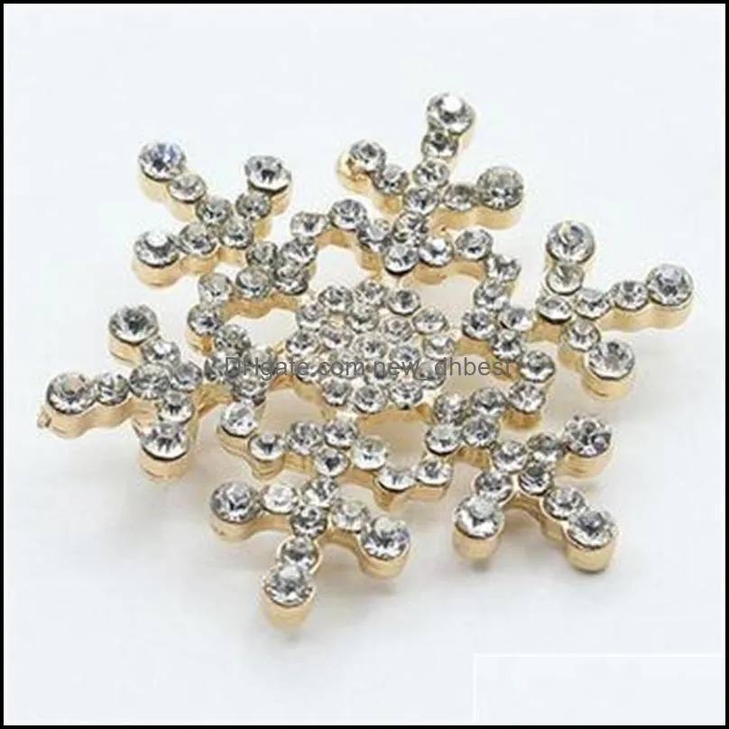 womens winter snowflake clear brooch pin wholesale