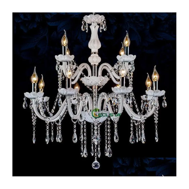 4 6 8 10 15 18 arms crystal lighting chandeliers white modern crystal chandelier living room lights bedroom lamp chandelier light