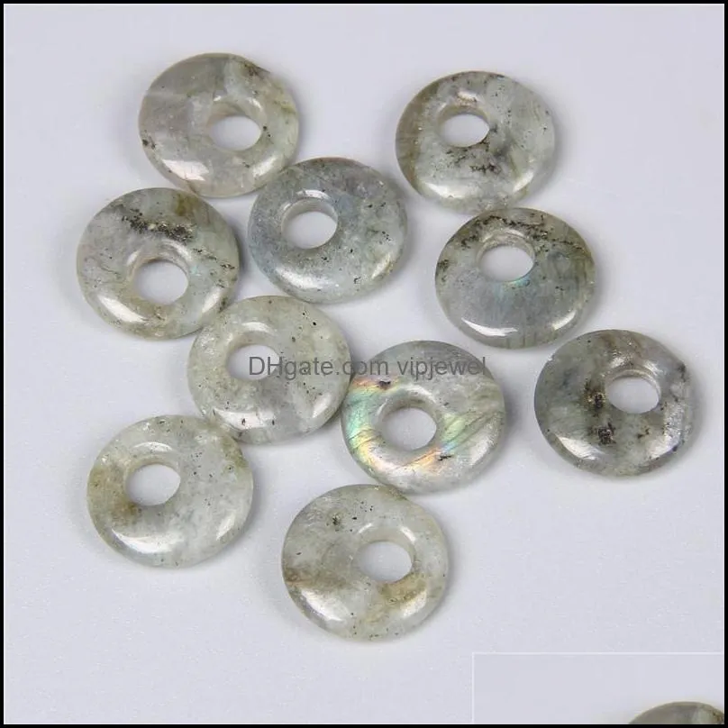 assorted natural stone nostalgic peace buckle charms gogo donut charms pendants beads 18mm for jewelry making