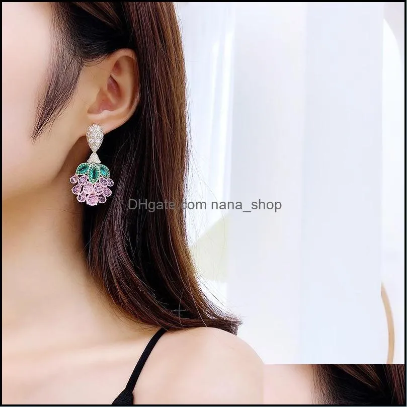 shining fashion exaggerated dangle earrings personality diamond earring big zircon ear stud for women wedding jewelry gifts