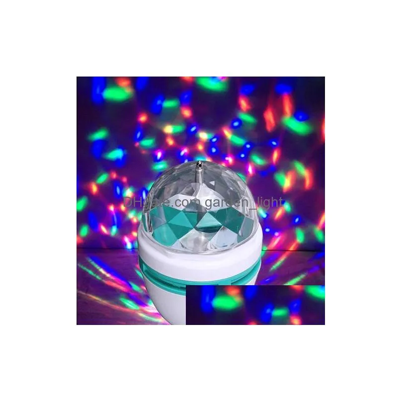 ac 85265v e27 3w colorful rotating rgb 3 led light bulb lamp flash stage christmas party led lights