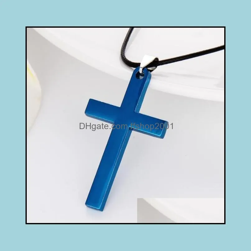 fashion cross necklaces for women men religious crucifix pendant gold silver black chains luxury jewelry gift