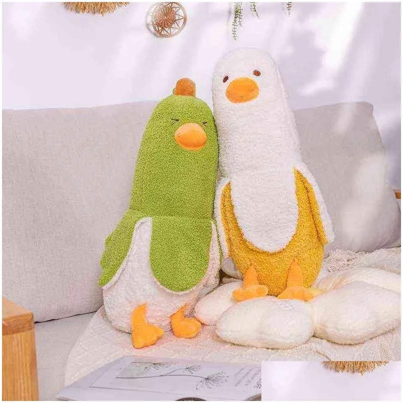 plush dolls 50/70cm creative banana duck plush toys pillow soft down cotton cartoon sleeping pillow home sofa bed decoration girl gifts