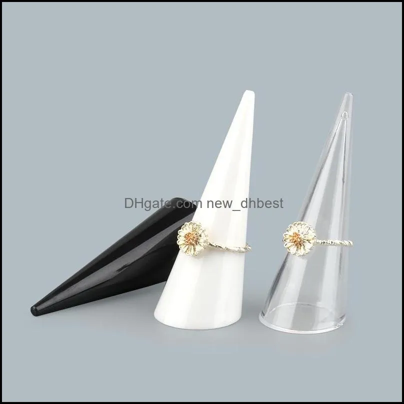 10pcs/lots fashion mini acrylic jewelry finger ring holder triangle cone jewelry display shelf 2220 t2