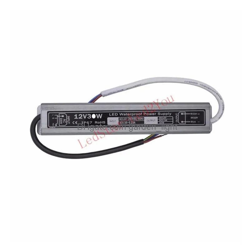 waterproof ip67 dc 12v lighting power supply high quality 50w 60w 80w 100w 200w 250w led drivers ac 90265v