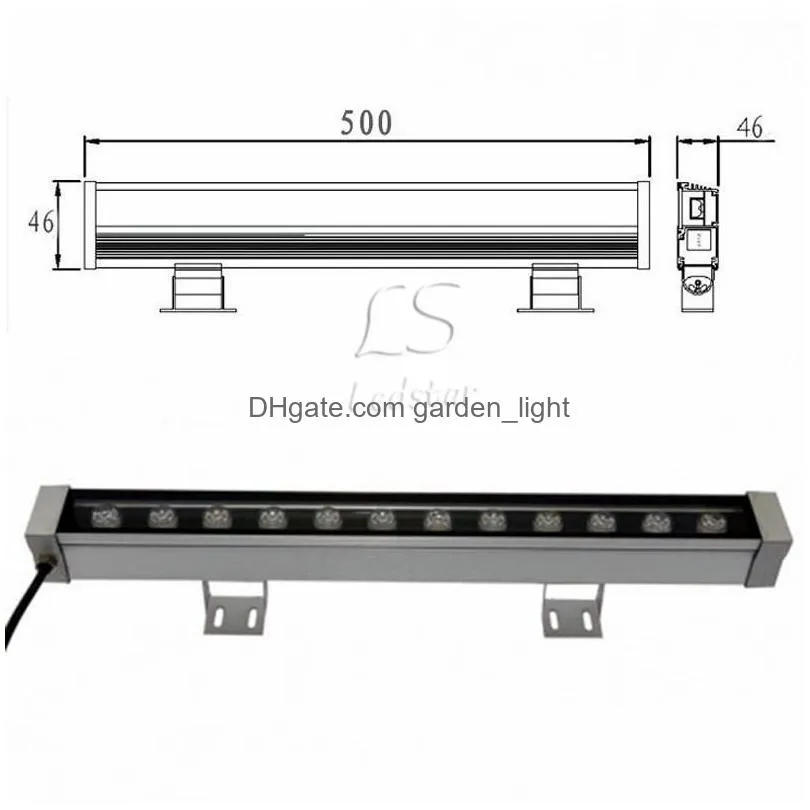 0.5m 9w 12w led wall washer landscape light ac 85v265v 12v 24v outdoor lights wall linear lamp floodlight 50cm wallwasher