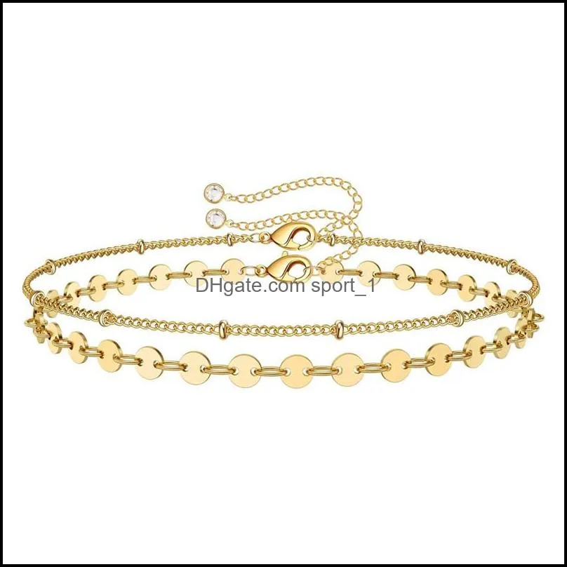 14k gold plated layered bead bracelets handmade fashion pearls bar beaded bracelet bangle charm jewelry for women girls k119fa