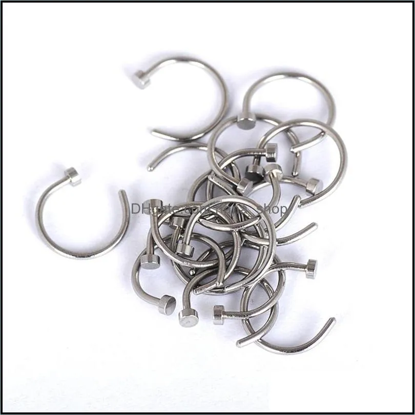 colorful fake nose rings piercing ring body industrial stainless steel jewelry 8/10mm