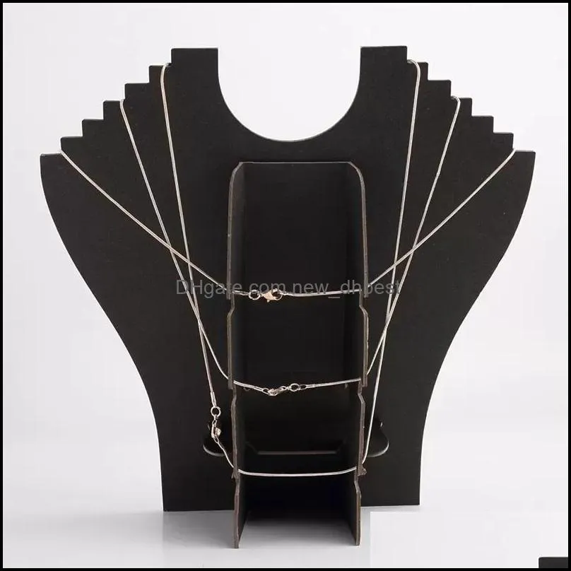 necklace bust jewelry pendant chain display holder stand neck easel showcase black color