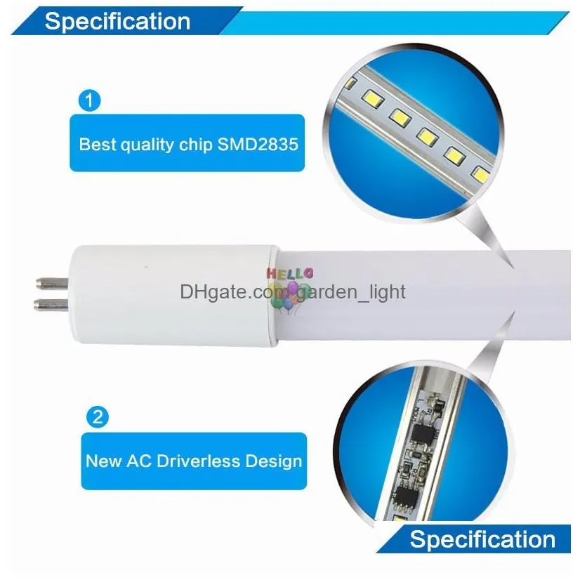 bi pin g5 base t5 led tubes light 2ft 3ft 4ft led tubes with design builtin power supply ac 110265v easy installation