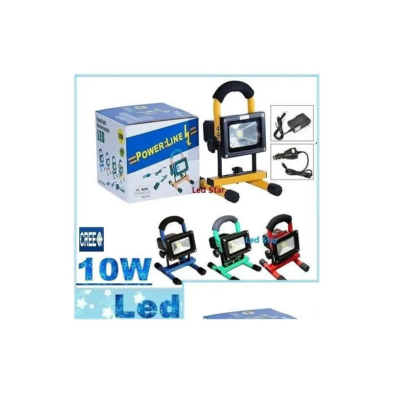 2015 900lm portable floodlight led 10w rechargeable flood light ip65 warm white/white for outside camping lamp with car 