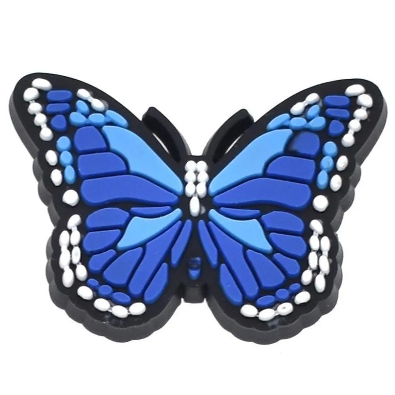 wholesale butterfly croc charms pvc shoe buckcle decoration clog accessories birthday party gift for children teen girl