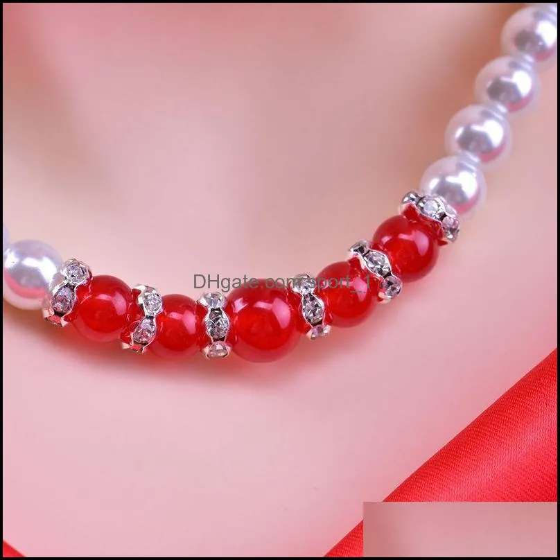 wedding bridal bracelet earrings necklace sets imitation pearl chain women statement jewelry gift