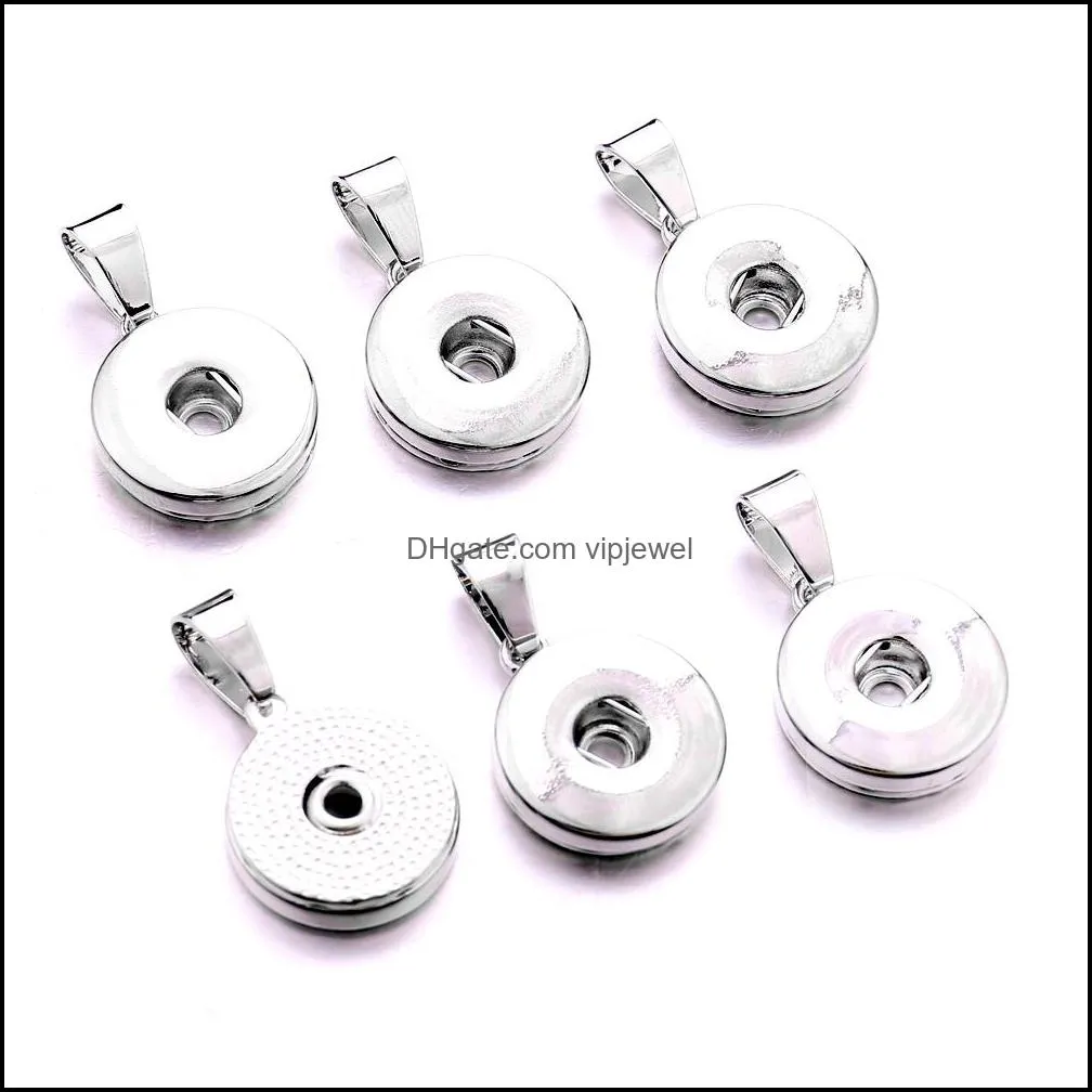 simple metal 18mm ginger snap button base pendant charms for diy snaps buttons necklace earrings necklace jewelry accessorie