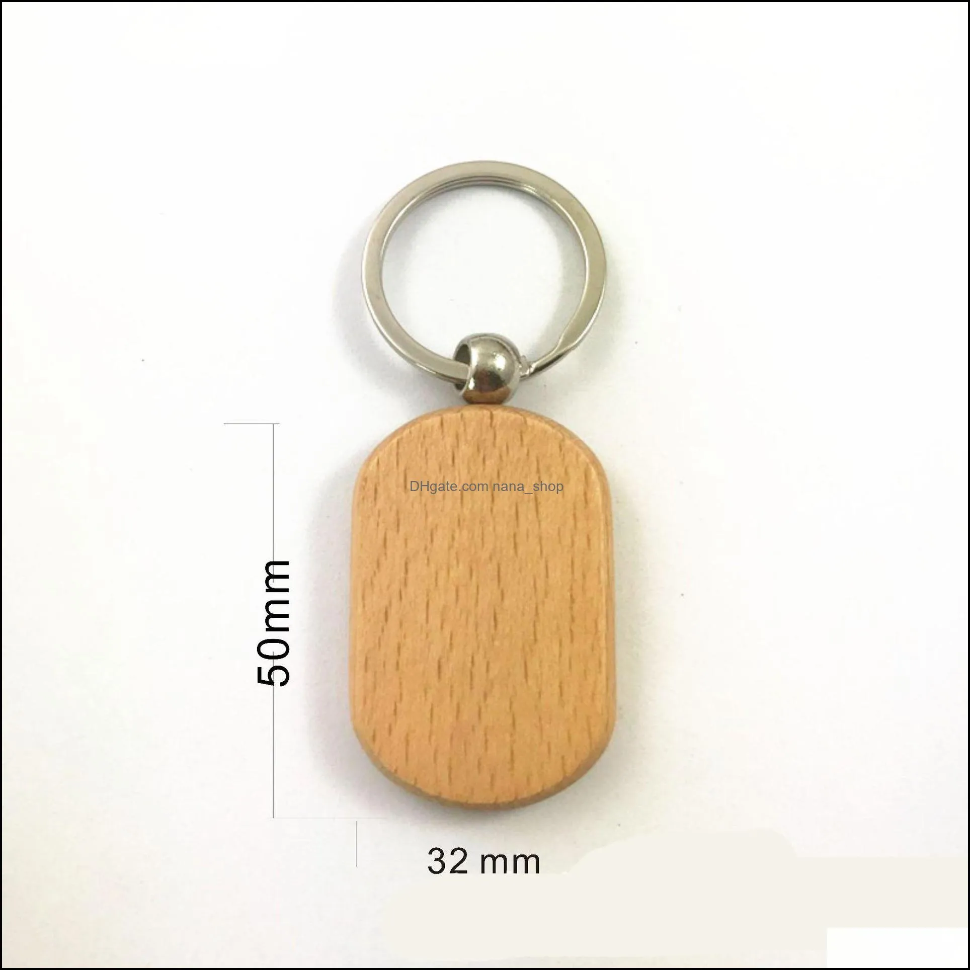 diy blank wooden key chain personalized edc wood keychains heart oval rectangle shape car bag pendant keyrings d274l f