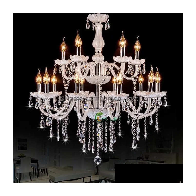 modern white crystal chandelier lights lamp chandeliers for bedroom living room fixture crystal light lustres de crista lighting