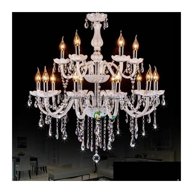 4 6 8 10 15 18 arms crystal lighting chandeliers white modern crystal chandelier living room lights bedroom lamp chandelier light