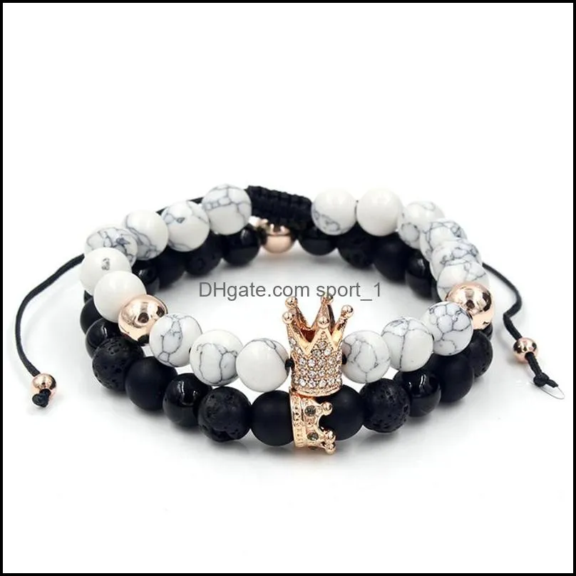 natural energy stone bracelet crown weave bracelets for women men bangle fashion accessories couples jewelry m531a f