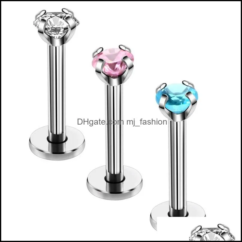 316l surgical steel zircon screw earring tragus cartliage piercings labret piercing body jewelry k54xq studs wjoiy 305c3