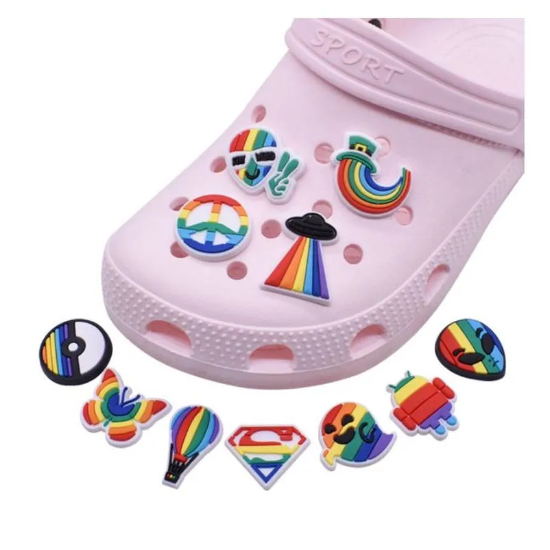 custom autism awareness ribibon pvc shoe charms shoecharm buckles fashion accessories soft rubber jibz for croc shoes