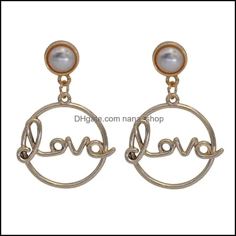 gold huggie dangle earrings charms fashion pearl drop studs for women lightweight handmade circle earring jewelry dhs