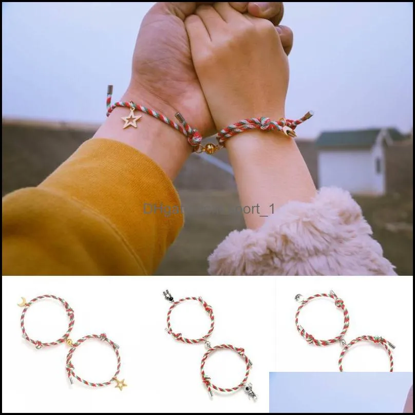 men women magnetic couple bracelet mutual attraction rope braided vows of eternal love distance bracelets gifts q120fz