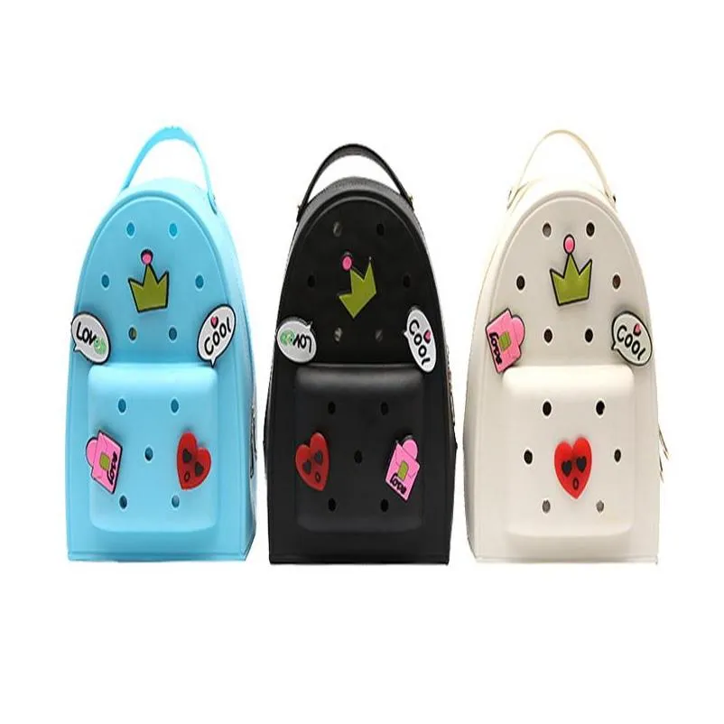 customized unique shaped useful silicone school bags design waterproof silicone backpack with cute candy color 2pcs set big and