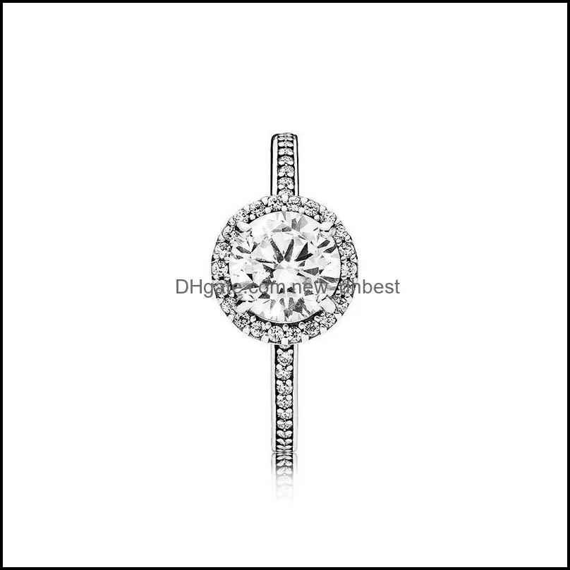 real 925 sterling silver cz diamond ring wedding engagement jewelry for women girls