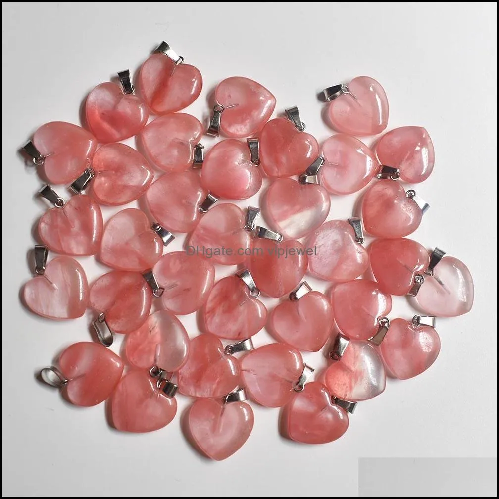 natural stone charms 20mm heart tigers eye rose quartz opal pendant rose quartz pendants chakras gem stone fit earrings necklace making