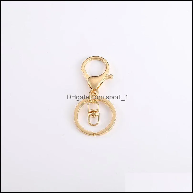 gold silver alloy keychain clasp hooks link ring lobster clasps for jewelry making findings diy charms accessories