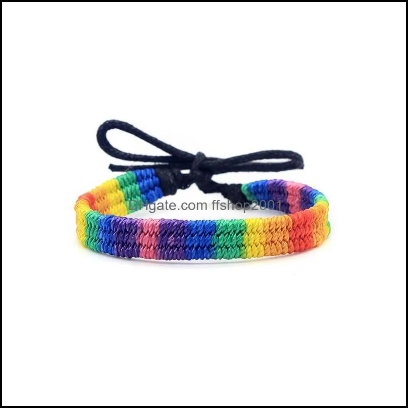 rainbow lgbt pride charm bracelet handmade braided friendship string bracelet for gay lesbian lgbtq wristband jewelry