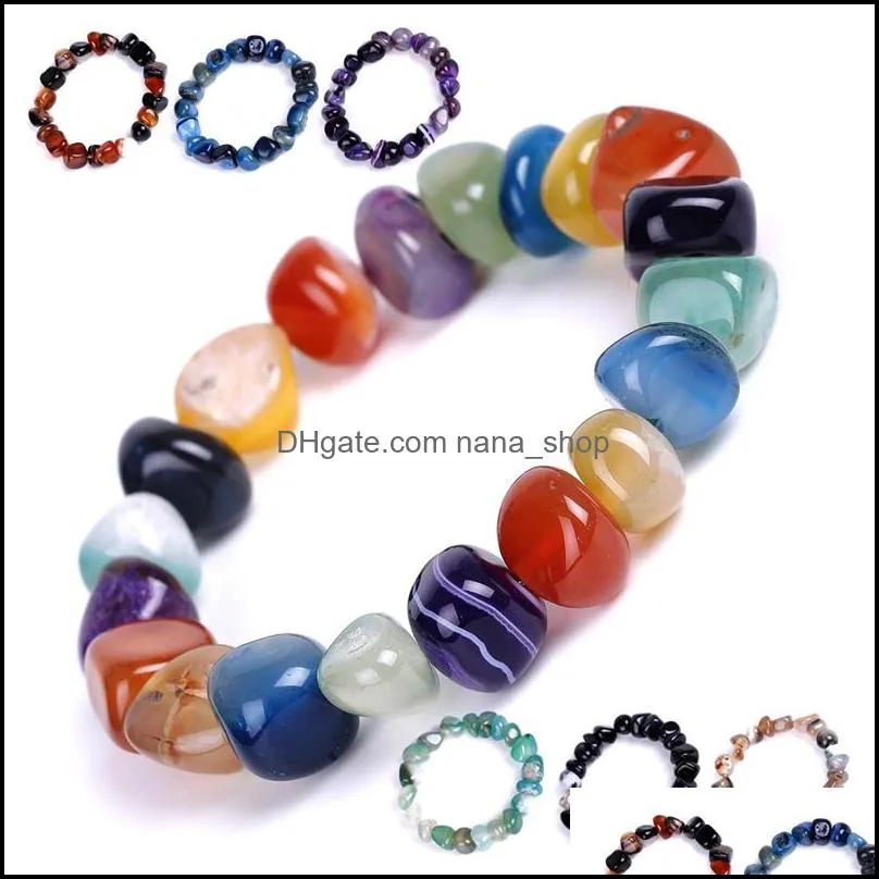 women colourful bracelets bangle charm jewelry 10 styles natural irregular agate beads bracelet fashion accessories dhs