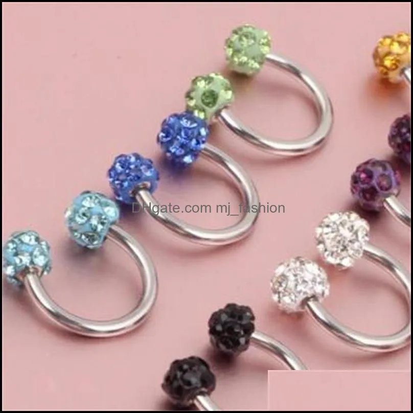 rings studs drop delivery horseshoe nose body jewelry multi colors titanium piercing 50pcs/lot aprmd 1875 t2