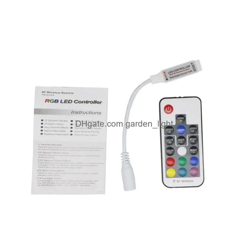 led rgb controller dc5v24v 12a 17key mini rf wireless remote dimmer for 5050 3528 rgb flexible strip light