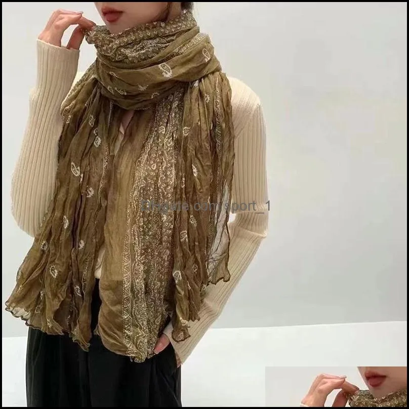 cotton linen scarves women pleased shawls wrapped wrap printed beach scarf vintage style