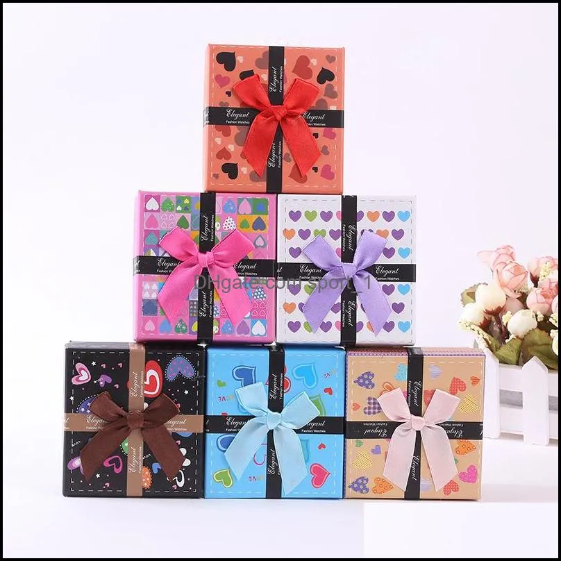 square watch boxes wedding date jewelry gift cases delicate solid color packaging box wholesale