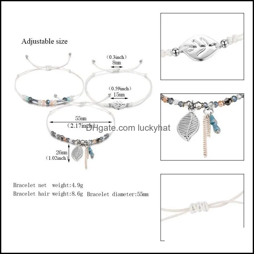 1 set adjustable boho colorful handwoven multilayer bracelets wax rope bracelet for women valentines day jewelry gift
