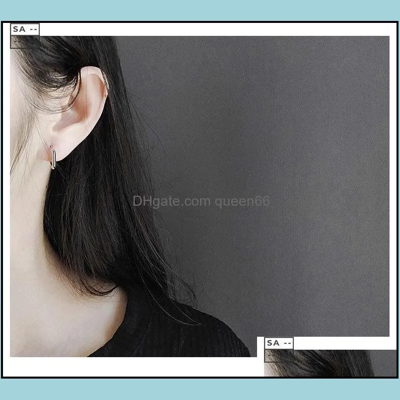 fashion small geometric solid oval stud earrings gold silver color hoop earring for women prevent allergy jewelry 2021