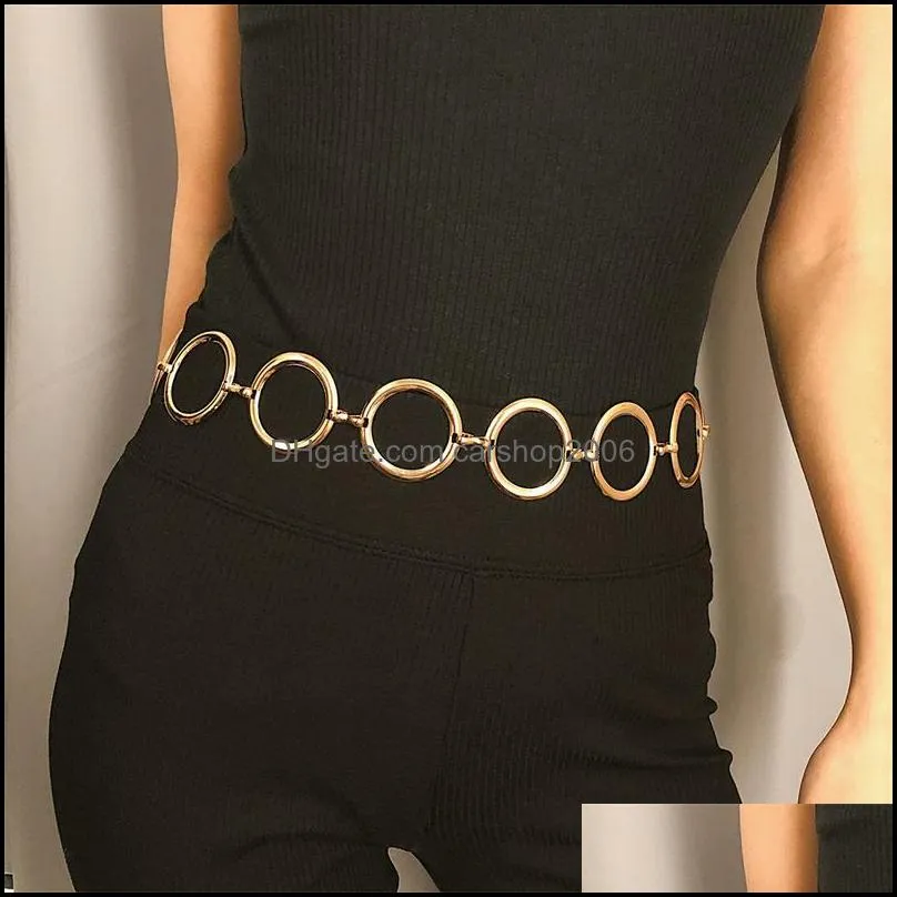 simple metal ring chain body chain female personality retro cold wind geometric waist chains 20220222 t2