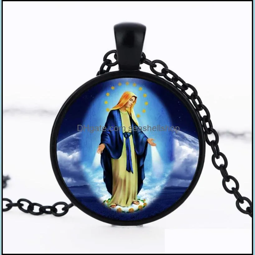 statement necklaces women men cross virgin mary jesus pendant necklace christian jewelry accessories religious necklace