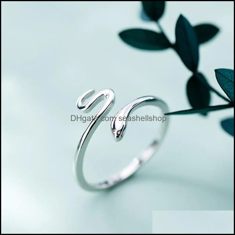 lovely snake shape open adjustable finger ring for women simple rings fine jewelry girl gift