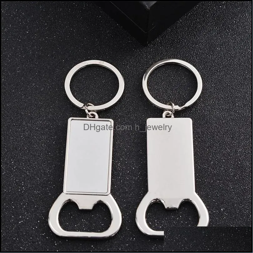 sublimation blank beer bottle opener keychain metal heat transfer corkscrew key ring household kitchen tool 1911 t2