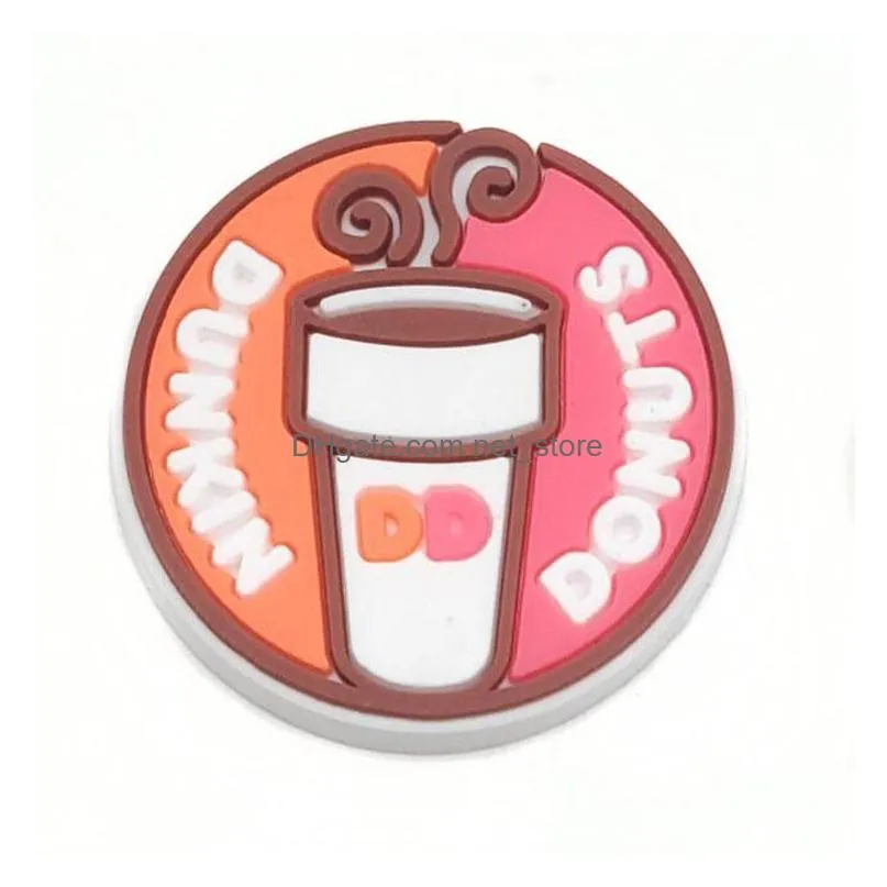 hamburger milk tea croc charms pvc shoe parts accessories decoration buckle charm clog pins buttons