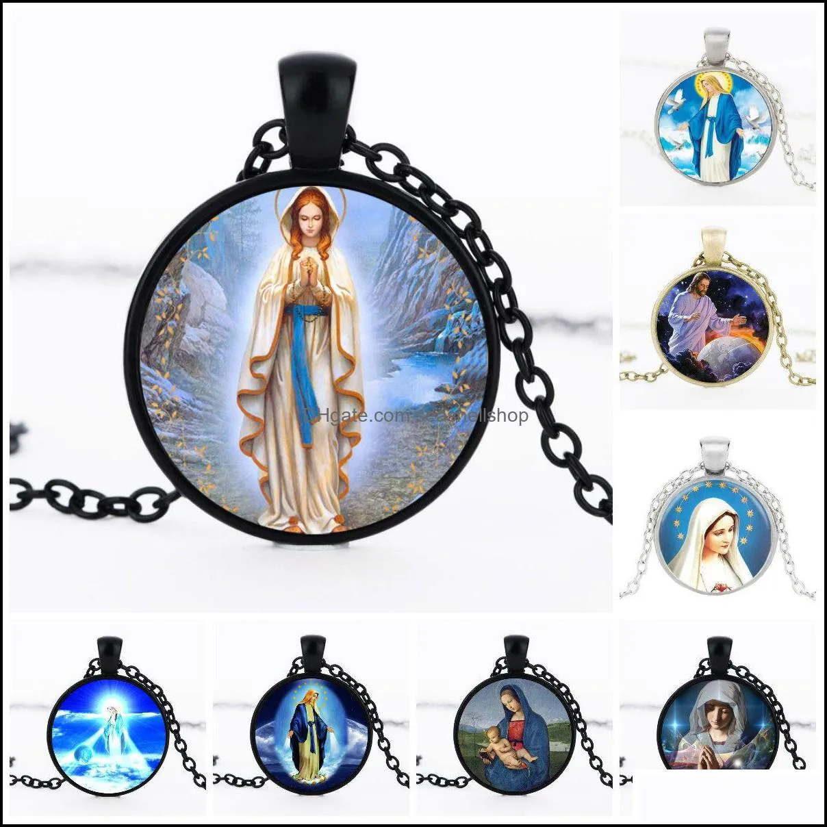 statement necklaces women men cross virgin mary jesus pendant necklace christian jewelry accessories religious necklace