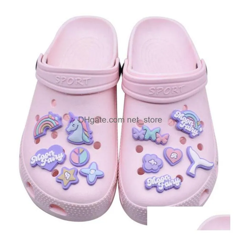 diy shoe parts accessories cartoon croc charms shoes flower pvc decoration buckle soft rubber clog charms fast ship