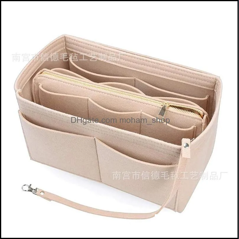 storage bags make up organizer felt insert bag for handbag travel inner purse portable cosmetic fit various functional