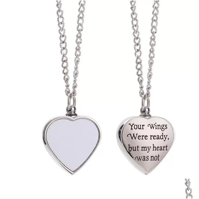 ups memory urn sublimation blank necklaces for dad mom grandma angel wings love heart cross ashes keepsake pendant necklace blanks with